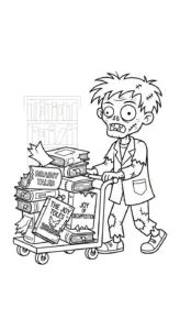 tranh tô màu Zombie cho trẻ em