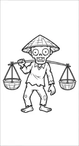 hình tô màu Zombie cho bé tải về