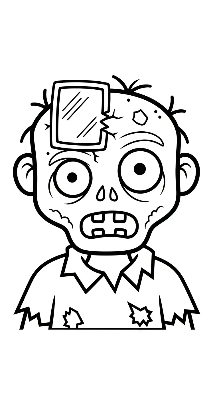 in hình tô màu Zombie cho bé 8 tuổi