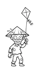 tranh tô màu Zombie cho bé 4 tuổi