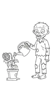 in hình tô màu Zombie cho bé 3 tuổi