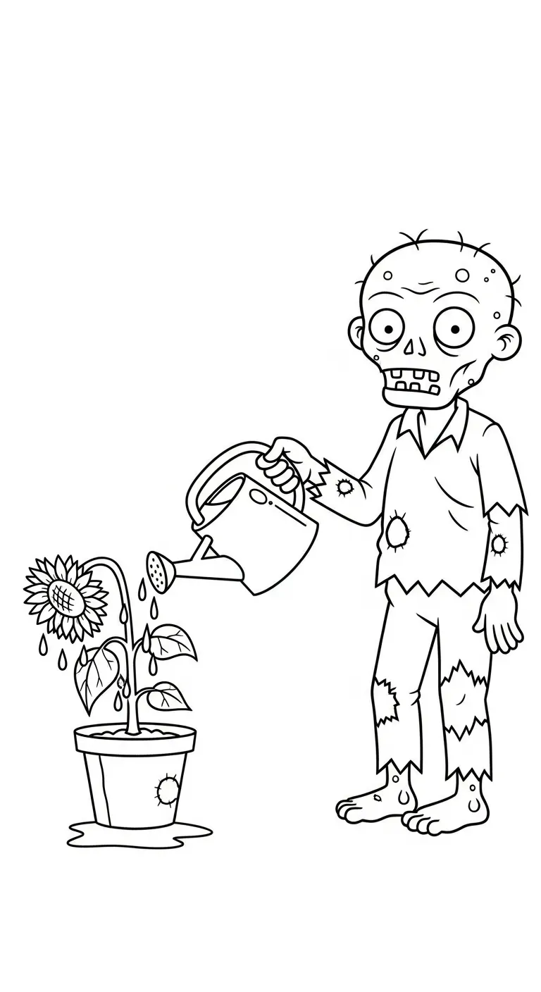in hình tô màu Zombie cho bé 3 tuổi