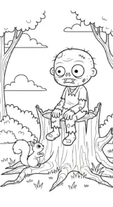 in hình tô màu Zombie cho bé 4 tuổi