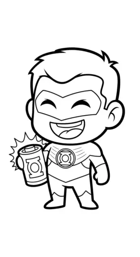 in tranh tô màu Green Lantern cho bé 5 tuổi