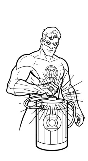 hình tô màu Green Lantern cho bé 7 tuổi chất lượng cao
