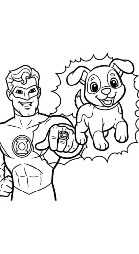 tranh tô màu Green Lantern cho bé 8 tuổi chất lượng cao