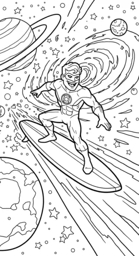 hình tô màu Green Lantern cho bé 3 tuổi chất lượng cao