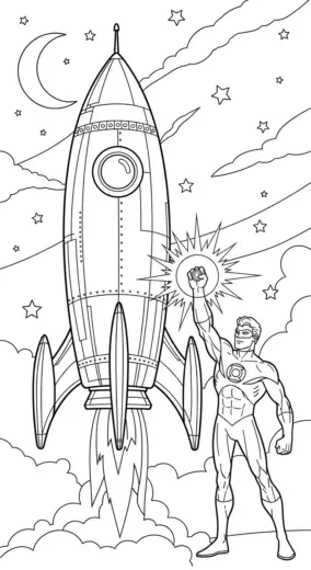 tải tranh tô màu Green Lantern cho bé 3 tuổi