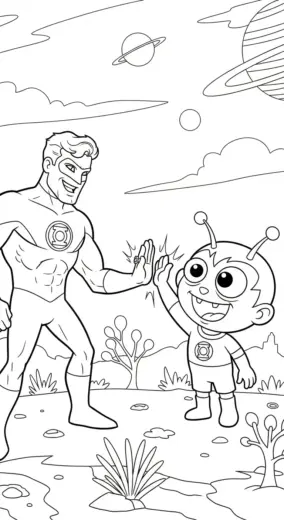 tải tranh tô màu Green Lantern chất lượng cao
