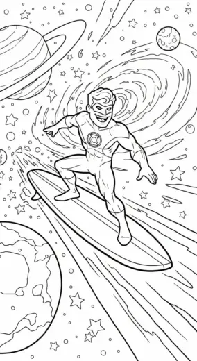 download hình tô màu Green Lantern cho bé