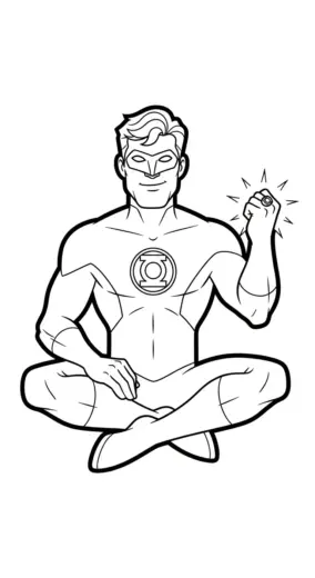 hình tô màu Green Lantern cho bé 7 tuổi chất lượng cao