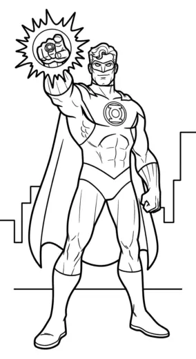 in hình Green Lantern cho bé tập tô