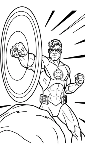 tranh tô màu Green Lantern cho bé 4 tuổi chất lượng cao