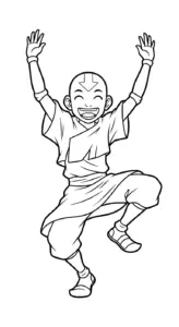 file tranh tô màu Aang cho bé 4-5 tuổi
