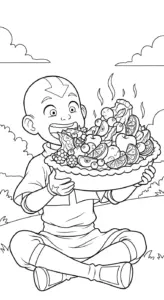 tranh tô màu Aang cho bé tải miễn phí