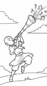 hình tô màu Aang cho bé 7 tuổi