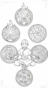 tranh tô màu Aang miễn phí