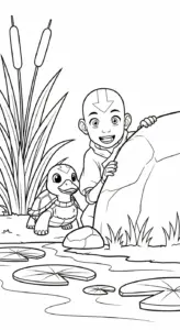 tải hình tô màu Aang cho bé 5 tuổi