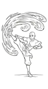 in tranh tô màu Aang cho bé 5 tuổi