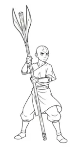 hình tô màu Aang cho bé 7-8 tuổi