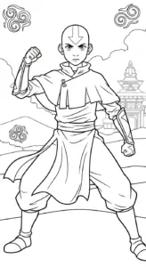 tải tranh tô màu Aang cho bé 8 tuổi