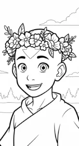 mẫu hình tô màu Aang cho bé
