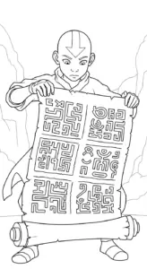 mẫu tranh tô màu Aang cho bé