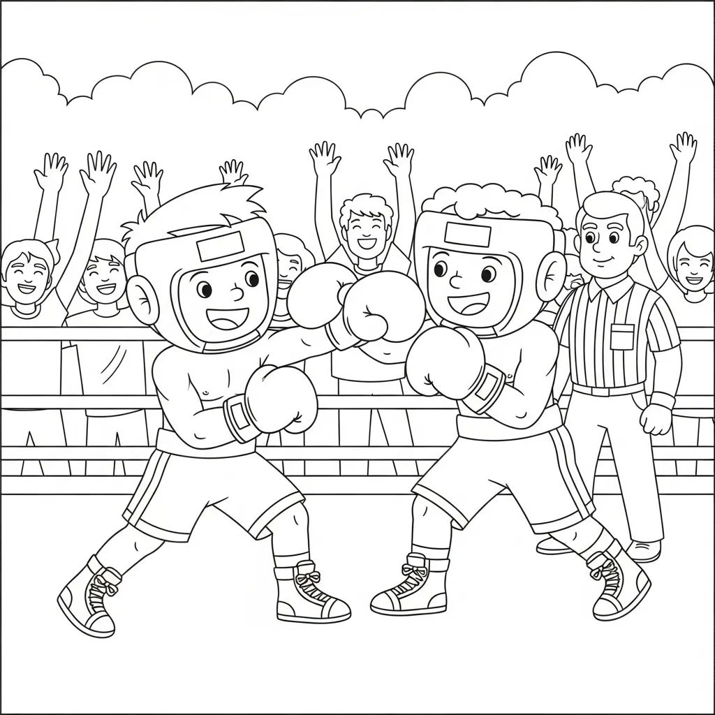 Tranh tô màu Boxing