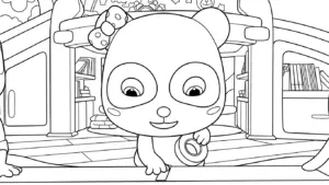 in hình tô màu Kiki và Miumiu cho bé 5 tuổi