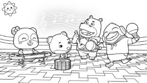 hình tô màu Kiki và Miumiu cho bé 3 tuổi