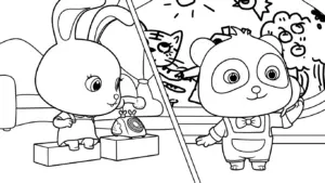 hình tô màu Kiki và Miumiu cho bé tải miễn phí