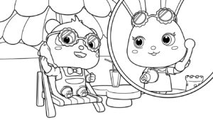 tải tranh tô màu Kiki và Miumiu cho bé 3 tuổi