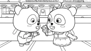 hình tô màu Kiki và Miumiu cho bé 3 tuổi miễn phí