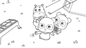 in hình tô màu Kiki và Miumiu cho bé 6 tuổi