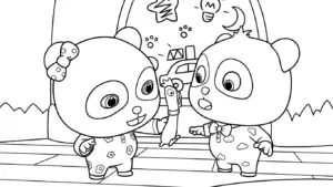 tranh tô màu Kiki và Miumiu cho bé 8 tuổi