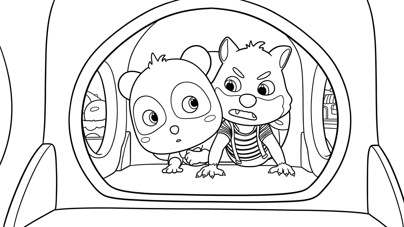 tranh tô màu Kiki và Miumiu cho bé 4 tuổi