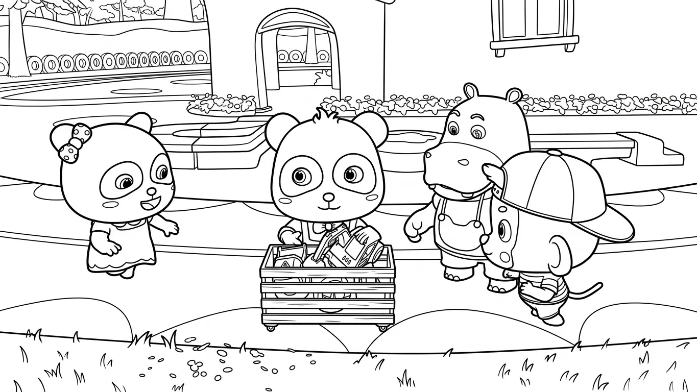 hình tô màu Kiki và Miumiu cho bé 6 tuổi
