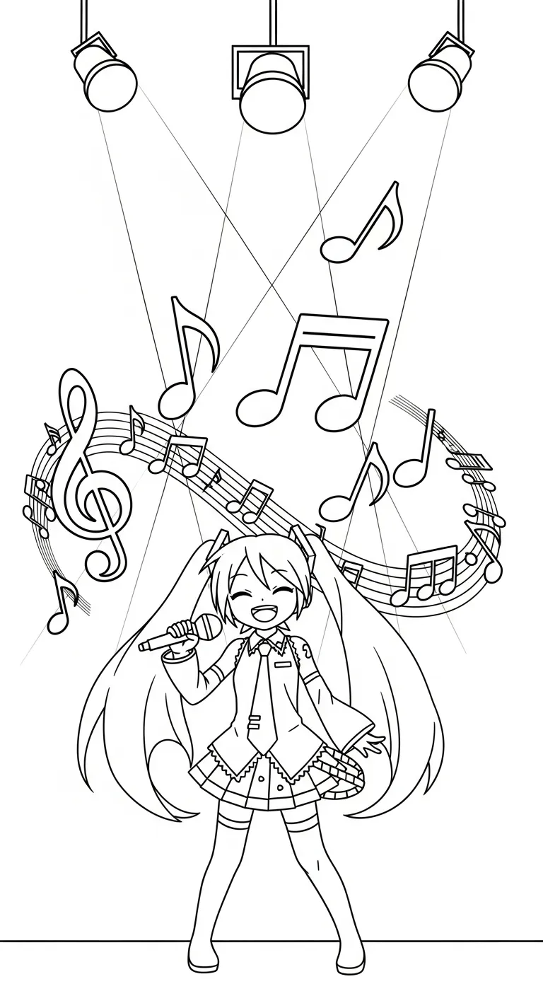 tranh tô màu Tranh tô màu Miku in ngay