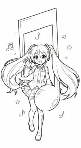 hình tô màu Tranh tô màu Miku cho bé 3 tuổi