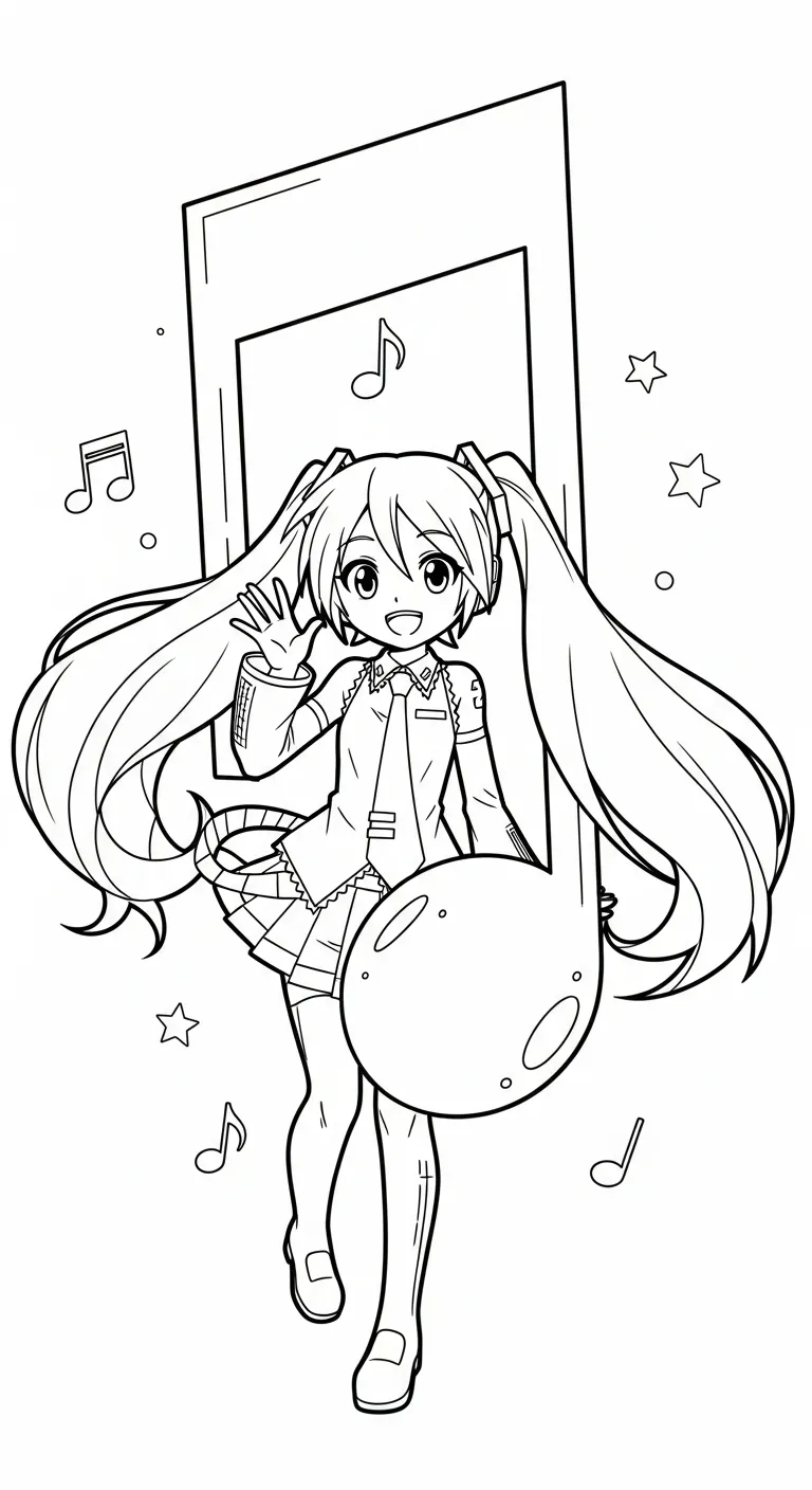 hình tô màu Tranh tô màu Miku cho bé 3 tuổi