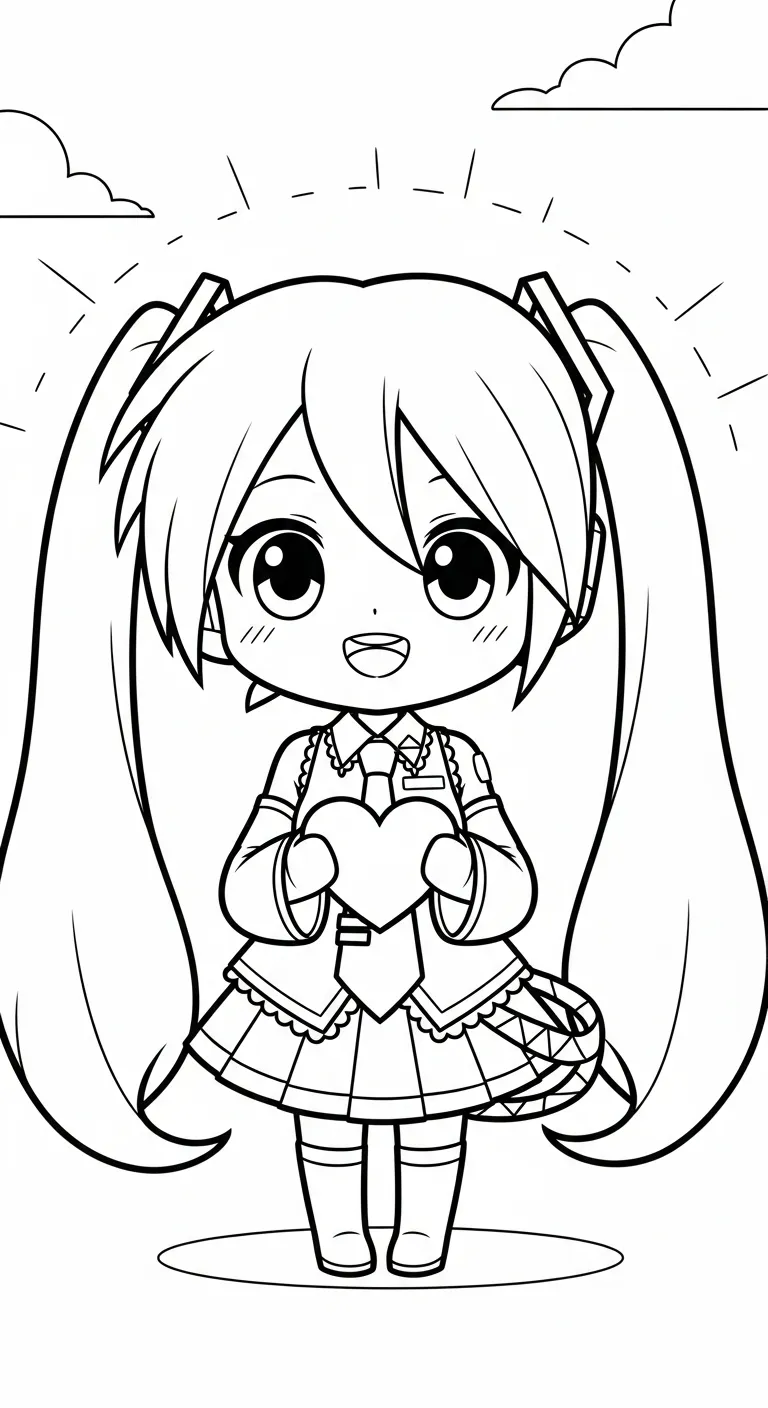 tải hình tô màu Tranh tô màu Miku cho bé 5 tuổi