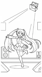 hình tô màu Tranh tô màu Miku in ngay