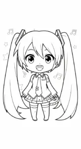 tải tranh tô màu Tranh tô màu Miku cho bé 7 tuổi