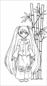 hình tô màu Tranh tô màu Miku cho bé 3 tuổi