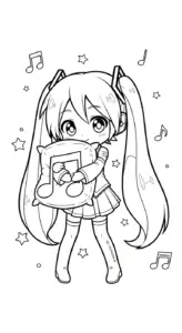 tranh tô màu Tranh tô màu Miku tập tô