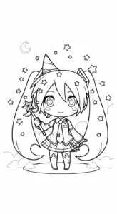 hình tô màu Tranh tô màu Miku cho trẻ em