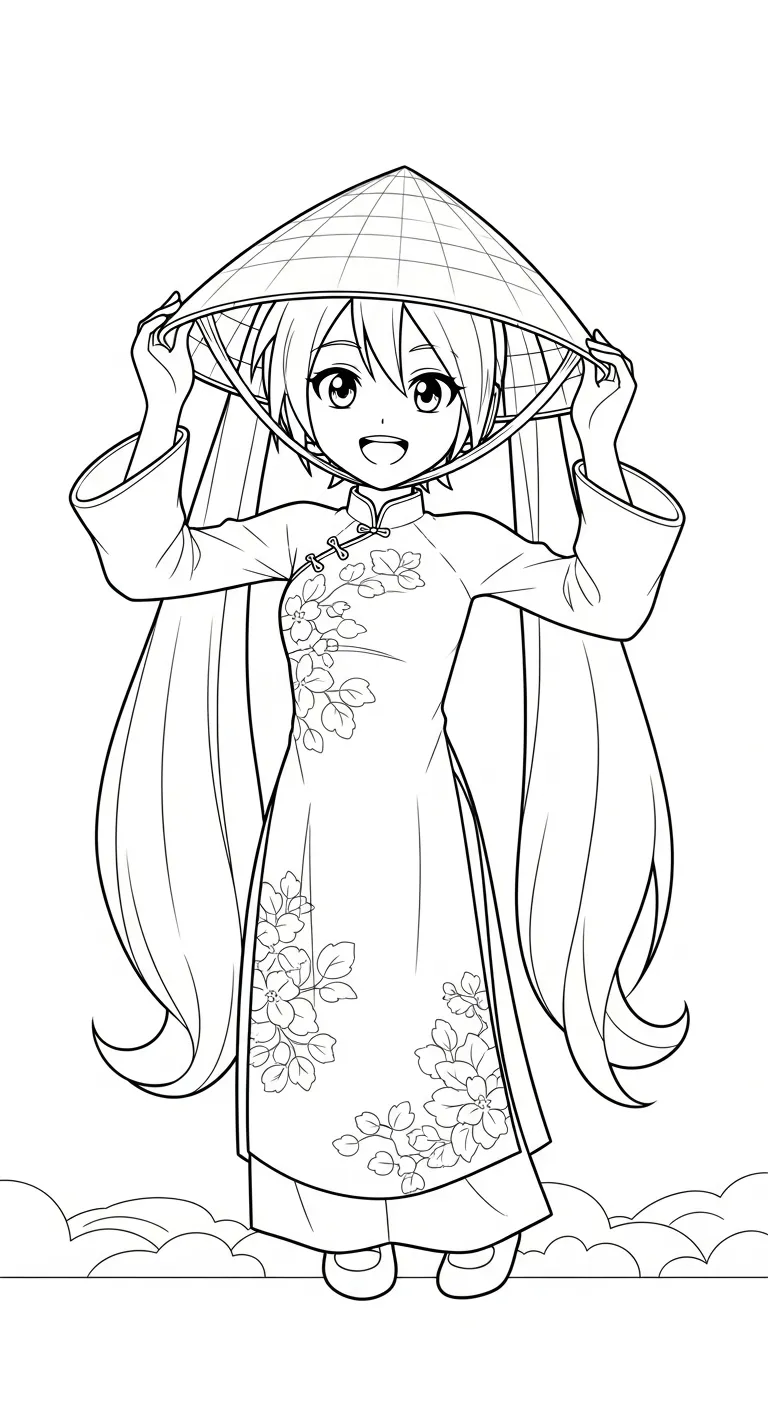 hình tô màu Tranh tô màu Miku cho bé