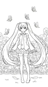 tải tranh tô màu Tranh tô màu Miku