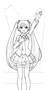 tranh tô màu Tranh tô màu Miku cho bé 5 tuổi