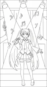 tải hình tô màu Tranh tô màu Miku